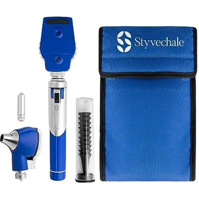 Styvechale Mini Portable ENT Diagnostic Fiber Optic Otoscope Pocket Kit with Built in 2.5V Halogen Light Removable Magnifying Lens with 2.5 Fold Magnification Auriscope Earscope Diagnostic Examination Set Styvechale Mini Portable ENT Diagnostic Fiber Optic Otoscope Pocket Kit with Built in 2.5V Halogen Light Removable Magnifying Lens with 2.5 Fold Magnification Auriscope Earscope Diagnostic Examination Set