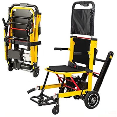 ROXHEL Electric Climbing Stair Wheelchair Trolley, Folding Portable Chair Stair Lift Climber Stair Mobility Assist Medical Equipment, Load Capacity 380Lb ROXHEL Electric Climbing Stair Wheelchair Trolley, Folding Portable Chair Stair Lift Climber Stair Mobility Assist Medical Equipment, Load Capacity 380Lb