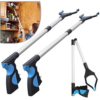 Xemz Grabber Reacher Tool, 33" Foldable Extender Gripper Tool Claw Garbage Picker, Elderly Disabled Handicap Arm Extension Reaching Assist Tool, Ergonomic Heavy Duty Handle Trash Reacher Pick up Tool (2) Xemz Grabber Reacher Tool, 33" Foldable Extender Gripper Tool Claw Garbage Picker, Elderly Disabled Handicap Arm Extension Reaching Assist Tool, Ergonomic Heavy Duty Handle Trash Reacher Pick up Tool (2)
