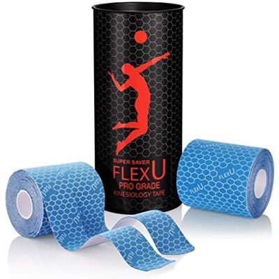 FLEXU Pro Ultra-wide Kinesiology Tape; Pre-Cut Y Shape, 3" & 4" Widths, Muscle &Joint Support, Athletic Tape for Pain Relief & Muscles Recovery; Water-Resistant, Latex-Free, Easy to Apply FLEXU Pro Ultra-wide Kinesiology Tape; Pre-Cut Y Shape, 3" & 4" Widths, Muscle &Joint Support, Athletic Tape for Pain Relief & Muscles Recovery; Water-Resistant, Latex-Free, Easy to Apply