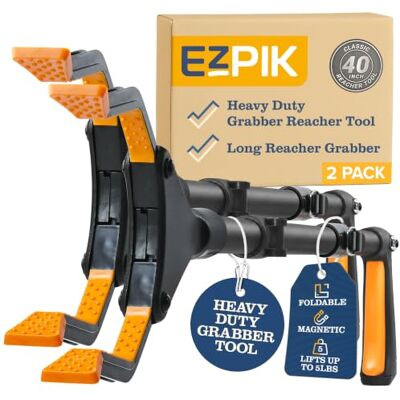 EZPIK 101cm/40in Litter Pickers Grabber Stick, Helping Hand Grabbers Dressing Aid Stick for Disabled, Adults, and Elderly, Heavy Duty Long Handled Pick Up Stick Grabber (2 Pack, Black) EZPIK 101cm/40in Litter Pickers Grabber Stick, Helping Hand Grabbers Dressing Aid Stick for Disabled, Adults, and Elderly, Heavy Duty Long Handled Pick Up Stick Grabber (2 Pack, Black)