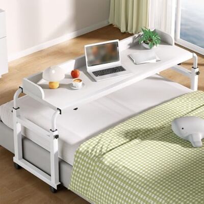 LIJBDDM Adjustable Overbed Table,Extendable Rolling Bedside Laptop Desk for Hospital and Home(Color:White) LIJBDDM Adjustable Overbed Table,Extendable Rolling Bedside Laptop Desk for Hospital and Home(Color:White)