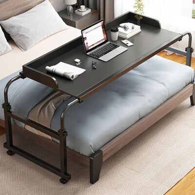 GLHKFBD Overbed Laptop Trolley Desk, Over The Bed Table with Wheels Width Adjustable 114-210cm, Rolling Medical Table Height Adjustable 65-95cm, Cross Bed Table for Laptop Work Medical(Color:Black) GLHKFBD Overbed Laptop Trolley Desk, Over The Bed Table with Wheels Width Adjustable 114-210cm, Rolling Medical Table Height Adjustable 65-95cm, Cross Bed Table for Laptop Work Medical(Color:Black)