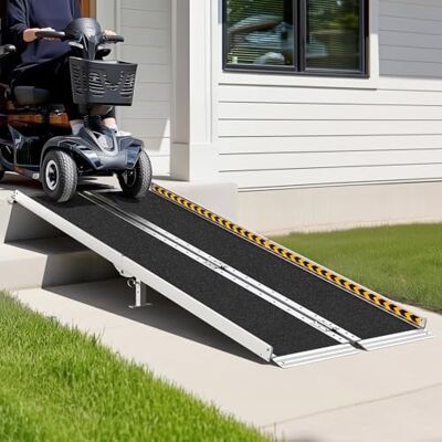 gardhom Wheelchair Ramps 5FT, Extra Wide 31.3'' Portable Antiskid Threshold Ramp 5' for Home Van Car Doorways Steps, Black gardhom Wheelchair Ramps 5FT, Extra Wide 31.3'' Portable Antiskid Threshold Ramp 5' for Home Van Car Doorways Steps, Black