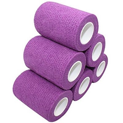 COMOmed Cohesive Bandages Vet Wrap Elastic Bandage Purple 7.5cm x 4.5m 6 Rolls Ankle Non-Woven FDA Certified COMOmed Cohesive Bandages Vet Wrap Elastic Bandage Purple 7.5cm x 4.5m 6 Rolls Ankle Non-Woven FDA Certified