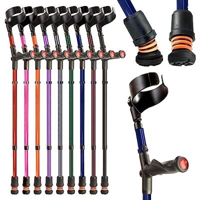 Flexyfoot - Comfort Grip Double Adjustable Crutch - Blue - Crutch Flexyfoot - Comfort Grip Double Adjustable Crutch - Blue - Crutch