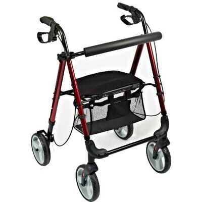 NRS M87719 Lightweight Four Wheeled Rollator with Seat Foldable and Adjustable NRS M87719 Lightweight Four Wheeled Rollator with Seat Foldable and Adjustable