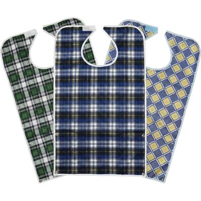 Celley 3 Pack Adult Bibs with Crumb Catcher Waterproof and Reusable Clothing Protectors for Elderly Men and Women, Checkered, 3 Count (Pack of 1) Celley 3 Pack Adult Bibs with Crumb Catcher Waterproof and Reusable Clothing Protectors for Elderly Men and Women, Checkered, 3 Count (Pack of 1)