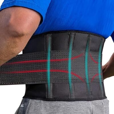 NeoHealth Lower Back Brace Lumbar Support Wrap Cloth for Recovery, Training, Hernia Pain Relief Hip Trimmer for Weight Loss Belly Band Exercise Adjustable Breathable Women & Men NeoHealth Lower Back Brace Lumbar Support Wrap Cloth for Recovery, Training, Hernia Pain Relief Hip Trimmer for Weight Loss Belly Band Exercise Adjustable Breathable Women & Men