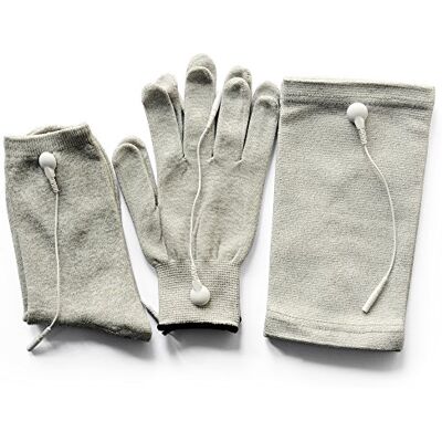 Careforyou Pair of Conductive Fiber TENS/EMS Electrode Gloves & Massage Kneepads & Massage Socks with 6pcs Adapter Lead Wires for TENS/EMS Machine for Physical Therapy Careforyou Pair of Conductive Fiber TENS/EMS Electrode Gloves & Massage Kneepads & Massage Socks with 6pcs Adapter Lead Wires for TENS/EMS Machine for Physical Therapy
