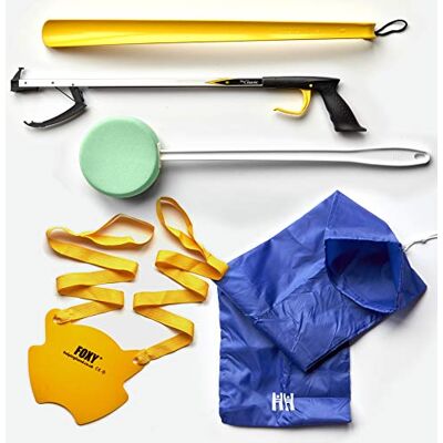 The Helping Hand Company Helping Hand Company 5 Piece Standard Post Surgery Hip Kit, Knee and Hip Replacement Recovery Kit. Classic Reacher Grabber 32"/82cm, Foxy Sock Aid, Long Handled Shoe Horn, Everyday Sponge, Carry Bag The Helping Hand Company Helping Hand Company 5 Piece Standard Post Surgery Hip Kit, Knee and Hip Replacement Recovery Kit. Classic Reacher Grabber 32"/82cm, Foxy Sock Aid, Long Handled Shoe Horn, Everyday Sponge, Carry Bag