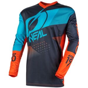O'NEAL Motorcycle-Jersey Enduro Motocross Fit for Maximum Freedom of Movement, Padded Elbow Protection, Breathable Material Jersey Element Factor Adult Blue Grey Orange Size L O'NEAL Motorcycle-Jersey Enduro Motocross Fit for Maximum Freedom of Movement, Padded Elbow Protection, Breathable Material Jersey Element Factor Adult Blue Grey Orange Size L