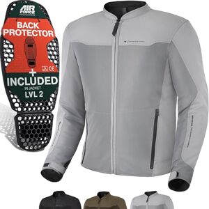 SHIMA OpenAir Motorbike Jackets for Men AirForce Back Protector Armour Riding Motorcycle Jacket Summer Mesh Bikers Ventilated Lightweight Armoured Textile Motorcycle (Mens, Grey, S) SHIMA OpenAir Motorbike Jackets for Men AirForce Back Protector Armour Riding Motorcycle Jacket Summer Mesh Bikers Ventilated Lightweight Armoured Textile Motorcycle (Mens, Grey, S)