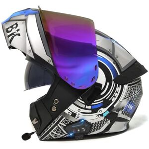 Yuanliang Bluetooth Flip-up Modular Motorcycle Helmet DOT/ECE Approved Motorbike Full Face Helmet for Men Women with Dual Sun Visor Scooter Cruiser Street Bike Racing ATV 4,XXL:63-64CM Yuanliang Bluetooth Flip-up Modular Motorcycle Helmet DOT/ECE Approved Motorbike Full Face Helmet for Men Women with Dual Sun Visor Scooter Cruiser Street Bike Racing ATV 4,XXL:63-64CM