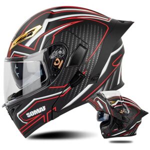 Haibing Motorcycle Modular Helmet Flip Up Integrated Motorbike Helmet With Double Visor Full Face Helmet for Adults Men Women DOT/ECE Approved Lightweight Ventilation Design 7,L:59-60CM Haibing Motorcycle Modular Helmet Flip Up Integrated Motorbike Helmet With Double Visor Full Face Helmet for Adults Men Women DOT/ECE Approved Lightweight Ventilation Design 7,L:59-60CM