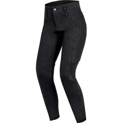 REBELHORN Ash Lady Women's Motorcycle Jeans, Aramid Fibre Lining, SAS-TEC Knee and Hip Protectors, High Waist, Skinny Fit, Black, 26W x 30L REBELHORN Ash Lady Women's Motorcycle Jeans, Aramid Fibre Lining, SAS-TEC Knee and Hip Protectors, High Waist, Skinny Fit, Black, 26W x 30L