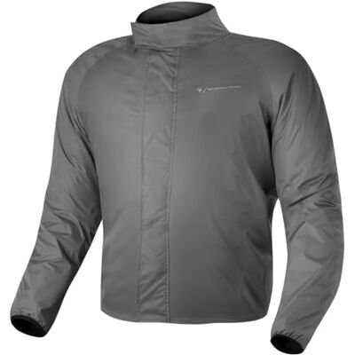 SHIMA Rainshell Waterproof Motorcycle Jacket for Men Ultralight Rain Cover with Reflective Inserts (Grey, XXL) SHIMA Rainshell Waterproof Motorcycle Jacket for Men Ultralight Rain Cover with Reflective Inserts (Grey, XXL)