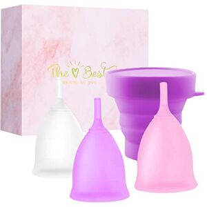 HOHAOO Menstrual Cups, Period Cup Set for Regular & Heavy Flow, Comfortable Leak-Proof, Sanitary Pad and Tampon Alternative, Feminine Hygiene Products (2 Large+1 Small+1 Sterilizing Cup) HOHAOO Menstrual Cups, Period Cup Set for Regular & Heavy Flow, Comfortable Leak-Proof, Sanitary Pad and Tampon Alternative, Feminine Hygiene Products (2 Large+1 Small+1 Sterilizing Cup)