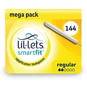 Lil-Lets Cardboard Applicator Regular Tampons X 144, (12 Packs of 12 Tampons), For Light to Medium Flow, 2 Droplets, SmartFit™ Expanding Applicator Tampon, Fragrance Free Lil-Lets Cardboard Applicator Regular Tampons X 144, (12 Packs of 12 Tampons), For Light to Medium Flow, 2 Droplets, SmartFit™ Expanding Applicator Tampon, Fragrance Free