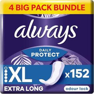 Always Daily Protect Extra Long Panty Liners 38 Liners, Odour Lock, Comfortable with Side Protection barriers Always Daily Protect Extra Long Panty Liners 38 Liners, Odour Lock, Comfortable with Side Protection barriers