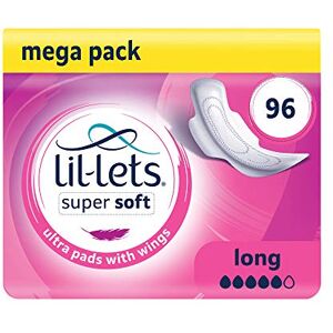 Lil-Lets Super Soft Ultra Thin Period Pads-96 Count, Long Absorbency, with Wings, (Packs of 8) 12 Pads-Bulk Pack, Medium to Heavy Period Flow, Unscented and Chlorine Free, Super Sanitary Towels Lil-Lets Super Soft Ultra Thin Period Pads-96 Count, Long Absorbency, with Wings, (Packs of 8) 12 Pads-Bulk Pack, Medium to Heavy Period Flow, Unscented and Chlorine Free, Super Sanitary Towels