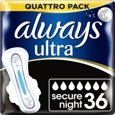 Always Ultra Secure Night - 9x4 - 4 - with wings - Sanitary towels Always Ultra Secure Night - 9x4 - 4 - with wings - Sanitary towels