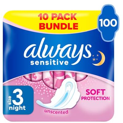 Always - Sensitive Ultra Night with Wings - Size 3 - 100 towels - Sanitary towels Always - Sensitive Ultra Night with Wings - Size 3 - 100 towels - Sanitary towels