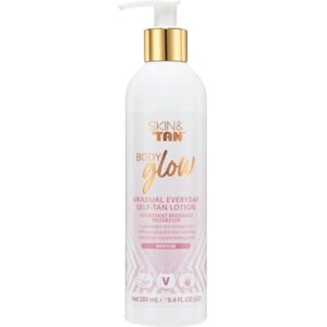 Skinny Tan Skin & Tan Body Glow Lotion Medium Gradual Tanner for Natural Looking Sunless Tan, Streak-Free, Easy Application, Coconut Scented, Hydrating, Body Moisturiser 280ml Skinny Tan Skin & Tan Body Glow Lotion Medium Gradual Tanner for Natural Looking Sunless Tan, Streak-Free, Easy Application, Coconut Scented, Hydrating, Body Moisturiser 280ml