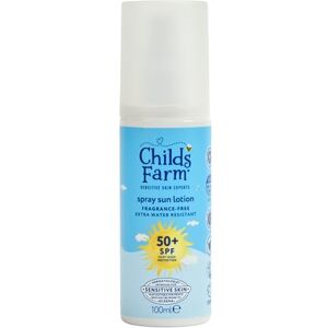Childs Farm Kids & Baby Sun Lotion Spray SPF 50+ UVA & UVB Very High Protection Extra Water Resistant Fragrance Free Suitable for Dry, Sensitive Skin, 100ml Childs Farm Kids & Baby Sun Lotion Spray SPF 50+ UVA & UVB Very High Protection Extra Water Resistant Fragrance Free Suitable for Dry, Sensitive Skin, 100ml