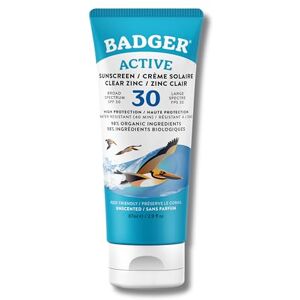 Badger Active Mineral Sunscreen Cream SPF 30 Broad Spectrum UVA & UVB Protection Gentle, Water Resistant Sun Cream for All Ages Beach & Outdoor Use (87ml) Badger Active Mineral Sunscreen Cream SPF 30 Broad Spectrum UVA & UVB Protection Gentle, Water Resistant Sun Cream for All Ages Beach & Outdoor Use (87ml)
