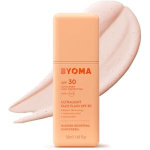 BYOMA SPF 30 Face Fluid (50ml) Ultra-Lightweight Facial Sunscreen with UVA/UVB Protection Luminous Glow, No White Cast SPF Moisturiser Strengthens Skin Barrier BYOMA SPF 30 Face Fluid (50ml) Ultra-Lightweight Facial Sunscreen with UVA/UVB Protection Luminous Glow, No White Cast SPF Moisturiser Strengthens Skin Barrier