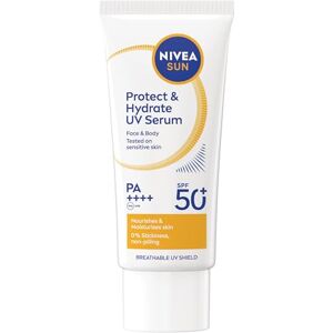 Protect & Hydrate UV Serum SPF 50+ (90ml), High Protection Serum Sunscreen, Suitable for Face and Body, Fast-Absorbing and Invisible Finish, Vegan Formula Protect & Hydrate UV Serum SPF 50+ (90ml), High Protection Serum Sunscreen, Suitable for Face and Body, Fast-Absorbing and Invisible Finish, Vegan Formula