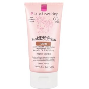 Brushworks Gradual Tanning Lotion Dark 150ml Gradual Tan for a Radiant Sun Kissed Glow, Lightweight, Fast-Absorbing Self Tan with Skincare Ingredients, Tropical Scented, Vegan & Cruelty Free Brushworks Gradual Tanning Lotion Dark 150ml Gradual Tan for a Radiant Sun Kissed Glow, Lightweight, Fast-Absorbing Self Tan with Skincare Ingredients, Tropical Scented, Vegan & Cruelty Free