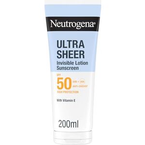 Neutrogena Ultra Sheer Invisible Hydrating Lotion Sunscreen SPF50 (1x 200ml) Non-Greasy, Fast Absorbing Moisturising Sunscreen, Very Water & Sweat Resistant, UV Protection, Suitable for All Skin Types Neutrogena Ultra Sheer Invisible Hydrating Lotion Sunscreen SPF50 (1x 200ml) Non-Greasy, Fast Absorbing Moisturising Sunscreen, Very Water & Sweat Resistant, UV Protection, Suitable for All Skin Types