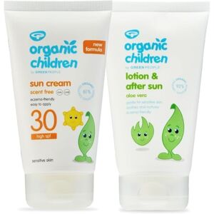 Green People Organic Children Sun Cream SPF30 + After Sun Natural, Organic Sunscreen for Kids Easy to Apply Vegan & Cruelty Free 2x150ml Green People Organic Children Sun Cream SPF30 + After Sun Natural, Organic Sunscreen for Kids Easy to Apply Vegan & Cruelty Free 2x150ml