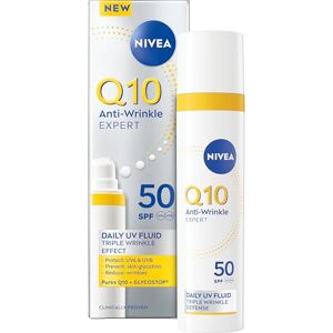 NIVEA Q10 Anti-Wrinkle Expert Daily UV Face Fluid SPF 50 40ml, Anti-Ageing Cream with High UVA/UVB Protection to Prevent Wrinkles, Sun Cream with Matte Finish Ideal for Oily Skin NIVEA Q10 Anti-Wrinkle Expert Daily UV Face Fluid SPF 50 40ml, Anti-Ageing Cream with High UVA/UVB Protection to Prevent Wrinkles, Sun Cream with Matte Finish Ideal for Oily Skin