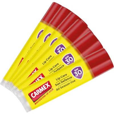 Carmex Sun Defence Lip Balm Stick Set SPF 30 Sun Protection Soothes & Protects Sun-Exposed Lips Intensely Hydrating Summer Lip Care Formula Non-Sticky & Water-Resistant (Pack of 6) Carmex Sun Defence Lip Balm Stick Set SPF 30 Sun Protection Soothes & Protects Sun-Exposed Lips Intensely Hydrating Summer Lip Care Formula Non-Sticky & Water-Resistant (Pack of 6)