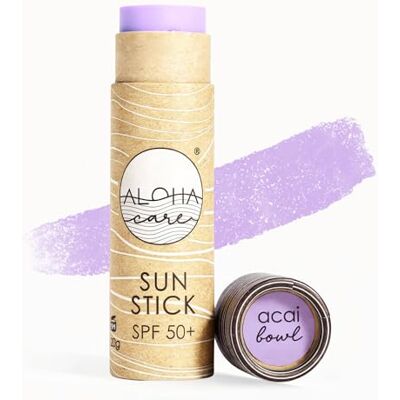 Care+ Aloha Sun Stick SPF 50+ Sunblock Stick for Face Sunscreen for Surfing Great Sun Cream for Kids & Outdoor Sports Sunscreen Plastic Free Packaging 20g Made in Europe (Purple) Care+ Aloha Sun Stick SPF 50+ Sunblock Stick for Face Sunscreen for Surfing Great Sun Cream for Kids & Outdoor Sports Sunscreen Plastic Free Packaging 20g Made in Europe (Purple)