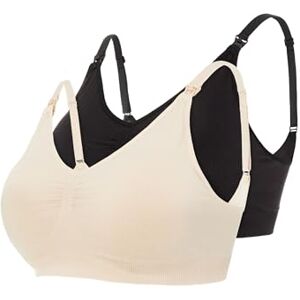 MAMALICIOUS MAMA.LICIOUS Women's Mlilja Feed Me Bra Nf 2-p A. Noos, Black/Pack: Mellow Buff, L/XL MAMALICIOUS MAMA.LICIOUS Women's Mlilja Feed Me Bra Nf 2-p A. Noos, Black/Pack: Mellow Buff, L/XL
