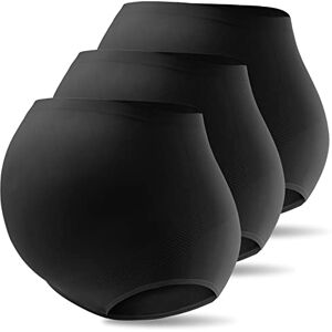 Mama Cotton Women's Over Bump Maternity Knicker High Waist Seamless Pregnancy Briefs Panties (Black-C 3 Pack, Size-L) Mama Cotton Women's Over Bump Maternity Knicker High Waist Seamless Pregnancy Briefs Panties (Black-C 3 Pack, Size-L)