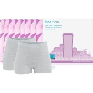 Frida Mom 2-in-1 Postpartum Pads + Disposable Knickers, Soothing Instant Cold Therapy Pack and Absorbent Maternity Pad in One + Ultra-Soft and Stretchy Boyshort Cut, Size Regular, 4 Pads + 2 Knickers Frida Mom 2-in-1 Postpartum Pads + Disposable Knickers, Soothing Instant Cold Therapy Pack and Absorbent Maternity Pad in One + Ultra-Soft and Stretchy Boyshort Cut, Size Regular, 4 Pads + 2 Knickers