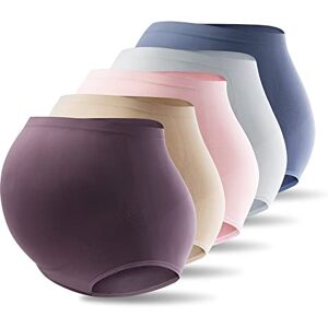 Mama Cotton Women's Over Bump Maternity Knicker High Waist Seamless Pregnancy Briefs Panties (Color-Multicolor-A 5 Pack, Size-S) Mama Cotton Women's Over Bump Maternity Knicker High Waist Seamless Pregnancy Briefs Panties (Color-Multicolor-A 5 Pack, Size-S)