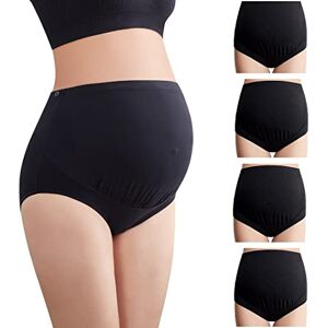 Mama Cotton Women's Over The Bump Maternity Panties High Waist Full Coverage Pregnancy Underwear (Color-All Black 4 Pack, Size-4XL) Mama Cotton Women's Over The Bump Maternity Panties High Waist Full Coverage Pregnancy Underwear (Color-All Black 4 Pack, Size-4XL)