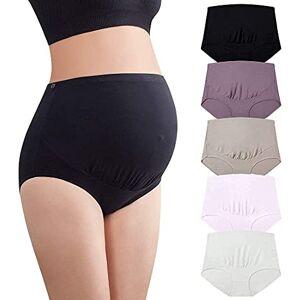 Mama Cotton Women's Over the Bump Maternity Knickers High Waist Full Coverage Pregnancy Underwear (Multicolour B 5 Pack, Size-XXL) Mama Cotton Women's Over the Bump Maternity Knickers High Waist Full Coverage Pregnancy Underwear (Multicolour B 5 Pack, Size-XXL)