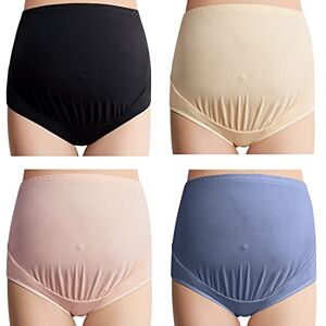 Mama Cotton Women's High Waist Maternity Underwear Over The Bump Maternity Panties 4 Pack (XXX-Large, Multi-C) Mama Cotton Women's High Waist Maternity Underwear Over The Bump Maternity Panties 4 Pack (XXX-Large, Multi-C)