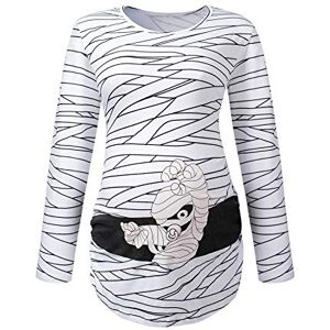 PROMOTED TO BIG SISTER Women's Maternity Funny Xray Halloween Skeleton Costume Pregnancy Cute Long Sleeve Pregnant T Shirts, Stripe, XL PROMOTED TO BIG SISTER Women's Maternity Funny Xray Halloween Skeleton Costume Pregnancy Cute Long Sleeve Pregnant T Shirts, Stripe, XL