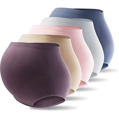 Mama Cotton Women's Over Bump Maternity Knicker High Waist Seamless Pregnancy Briefs Panties (Color-Multicolor-A 5 Pack, Size-S) Mama Cotton Women's Over Bump Maternity Knicker High Waist Seamless Pregnancy Briefs Panties (Color-Multicolor-A 5 Pack, Size-S)