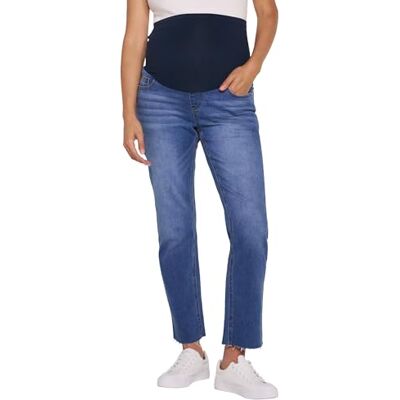 Motherhood Maternity Women's Secret Fit Over The Belly Slim Straight Leg Pregnancy Jeans, Medium Wash, Large Motherhood Maternity Women's Secret Fit Over The Belly Slim Straight Leg Pregnancy Jeans, Medium Wash, Large