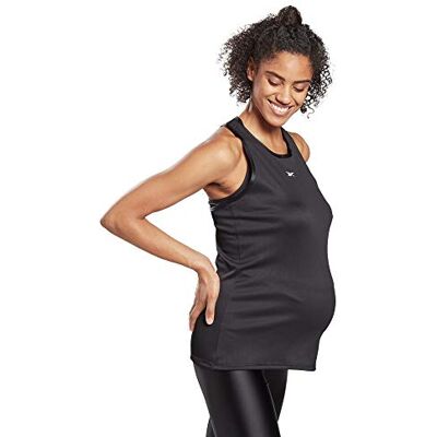 Reebok Sr Maternity Tank Top Sleeveless Women, Black, 2XS Reebok Sr Maternity Tank Top Sleeveless Women, Black, 2XS