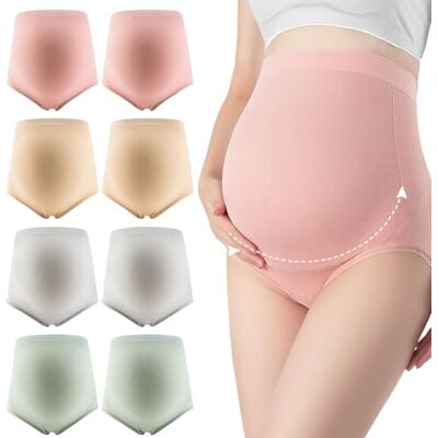 Thhiit 8 Pcs Maternity Underwear, Stretchable High Waist Maternity Knickers, Soft Breathable Pregnancy Panties Thhiit 8 Pcs Maternity Underwear, Stretchable High Waist Maternity Knickers, Soft Breathable Pregnancy Panties